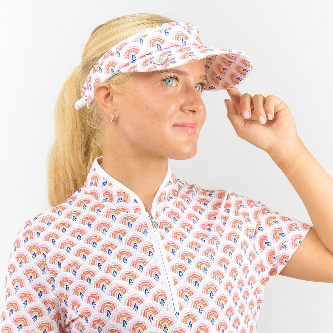 Pure Cable Adjusted Golf Visor in Rainbow Geo Print