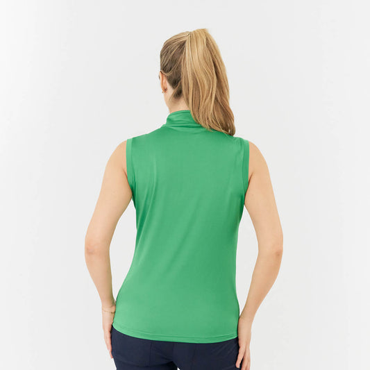 Pure Golf Ladies Sleeveless Polo with Wave Print - Last One Small Only Left