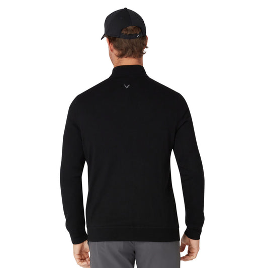 Callaway Mens Black Thermal Windstopper Merino Blend Sweater