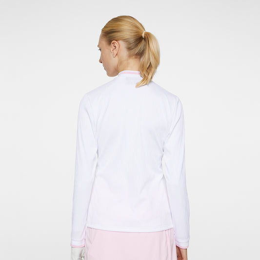 J.Lindeberg Ladies Full-Zip Lightweight Mid-Layer Jacket with Subtle Wave Print