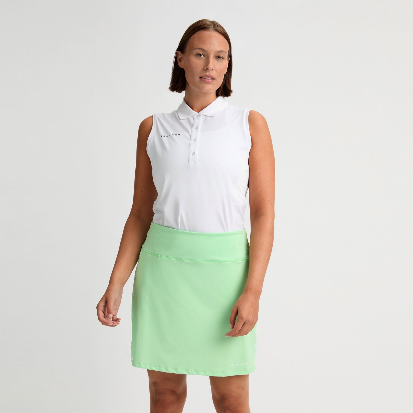 Rohnisch Ladies Pull-On Golf Skort with Monogram Print Structured Side Panels