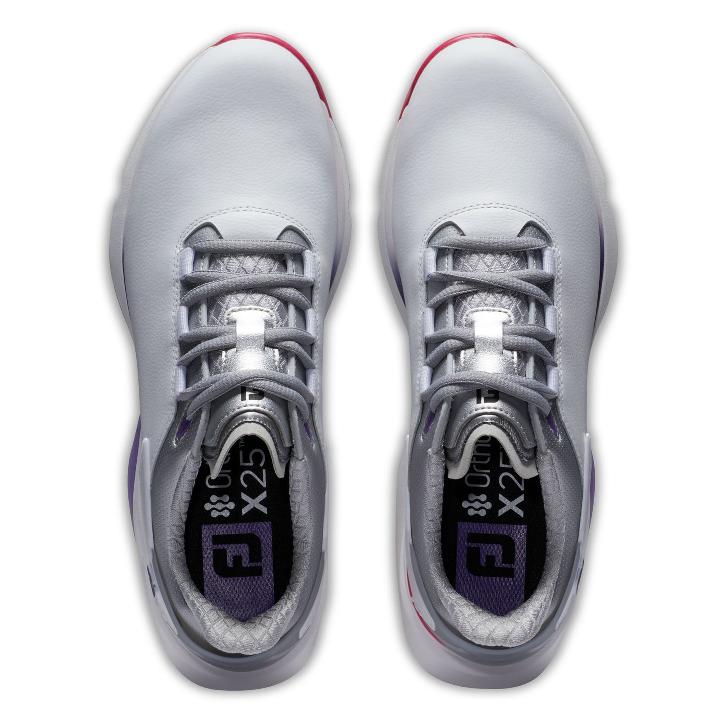 FootJoy Women's Wide Fit Spikeless Pro/SLX Golf Shoes in White, Silver, Multi