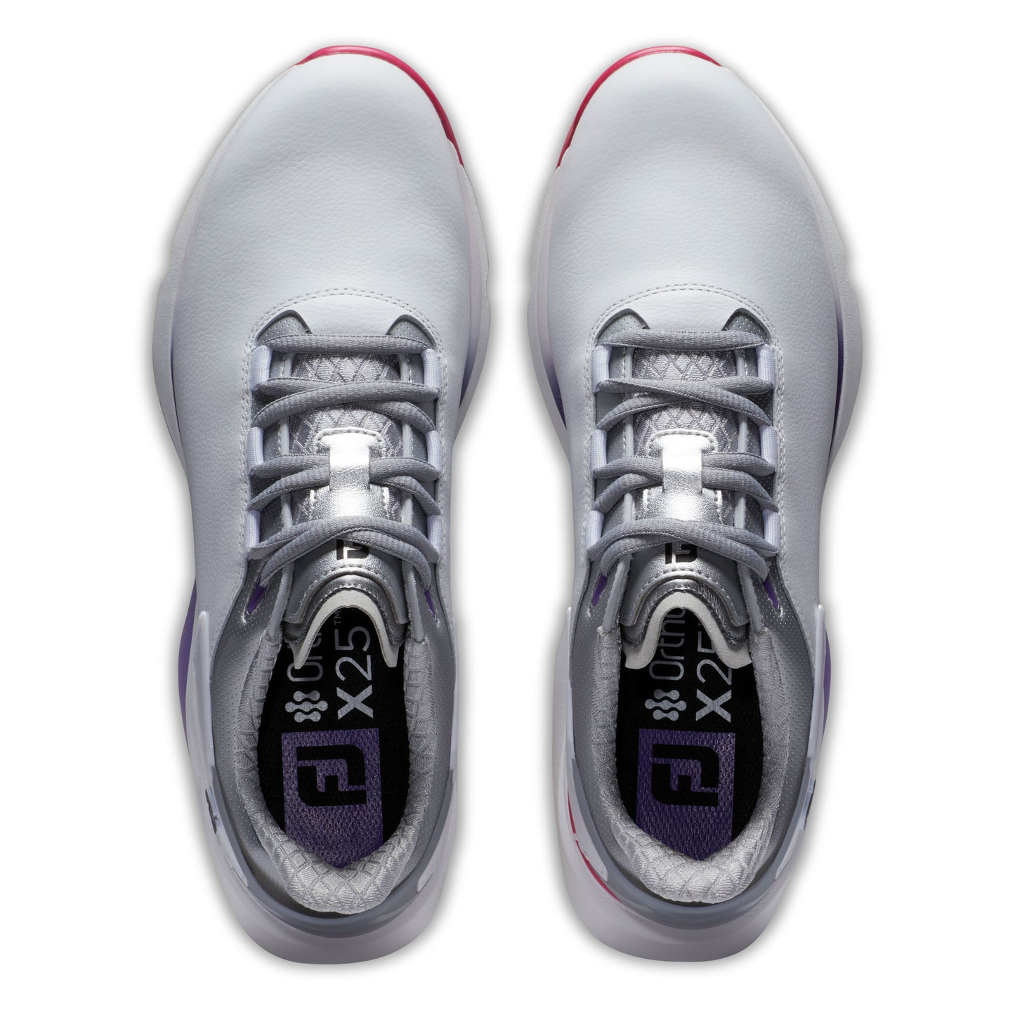 FootJoy Women's Wide Fit Spikeless Pro/SLX Golf Shoes in White, Silver, Multi