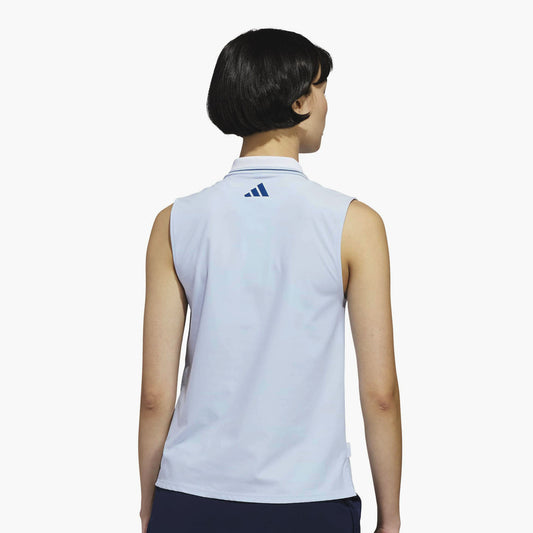 adidas Ladies Sleeveless Golf Polo Enjoy Soft Stretch Comfort and a Stylish Contrast Collar