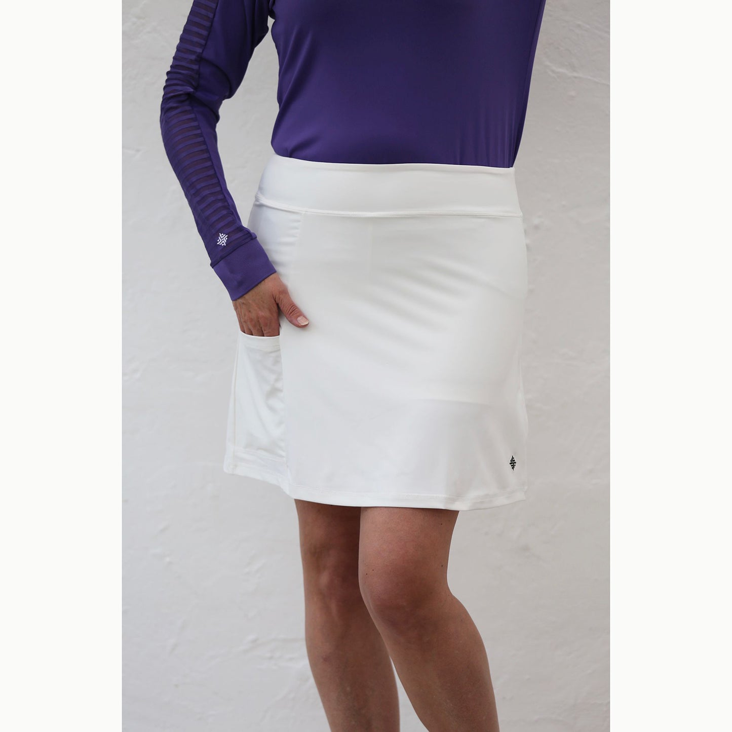 Famara Ladies Kick Pleat Skort in White - Last One XL Only Left