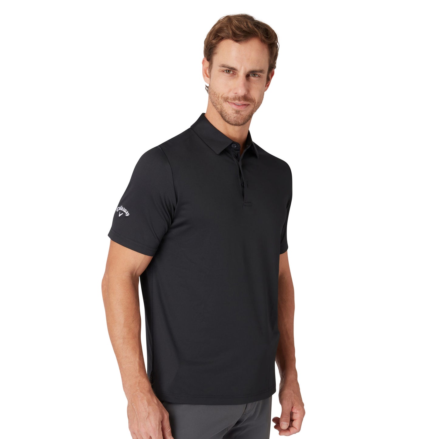 Callaway Mens Short Sleeve Solid Polo in Black