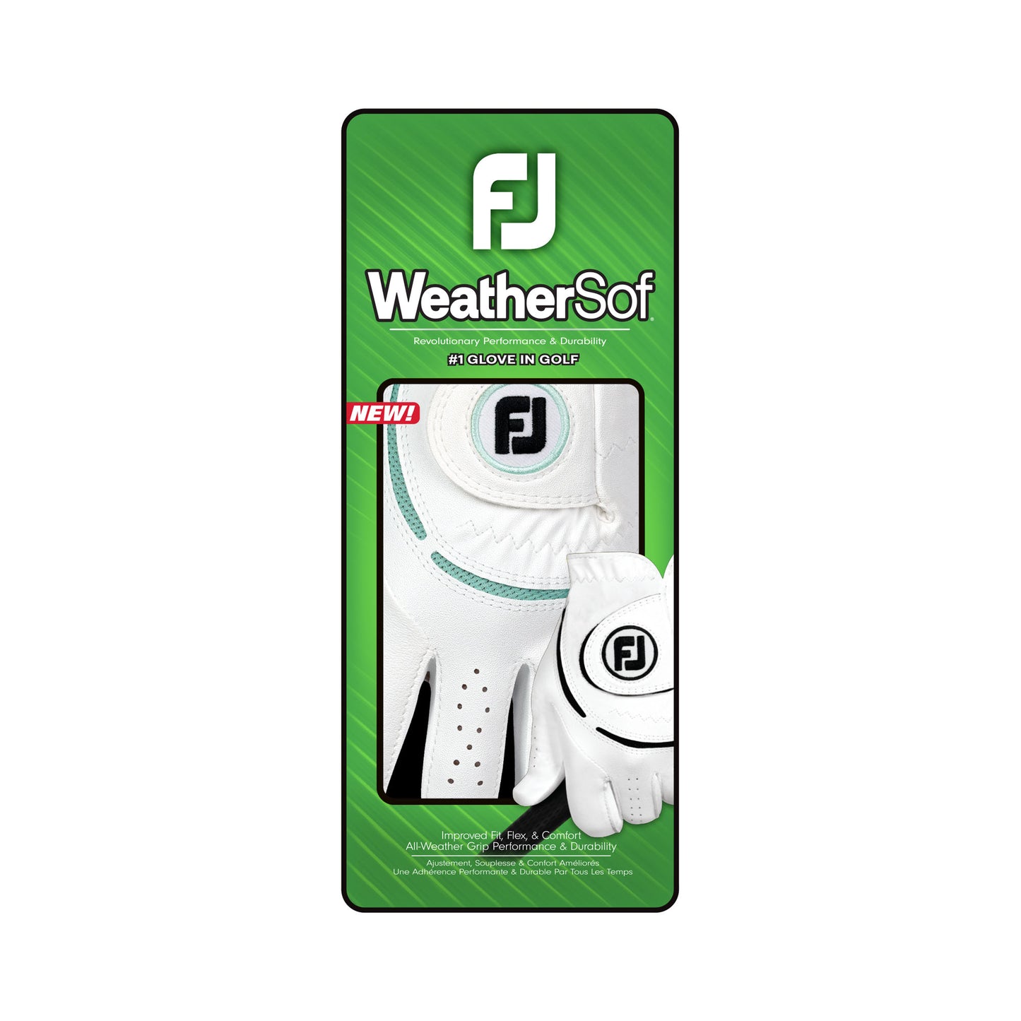 FootJoy Ladies WeatherSof Golf Glove in White & Sea Glass