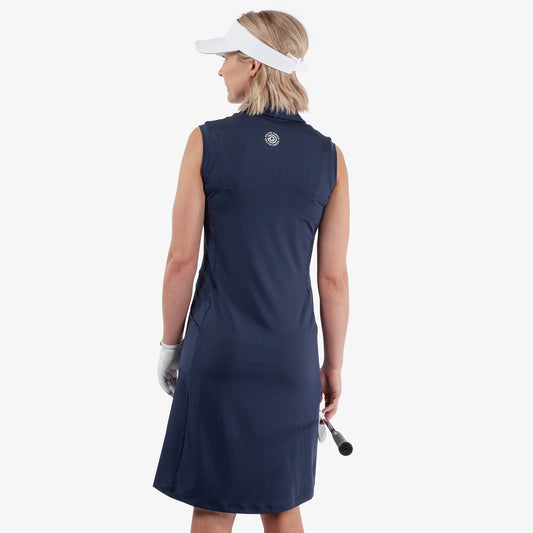 Galvin Green Ladies Navy Sleeveless Dress with Piping - Last One Small Only Left