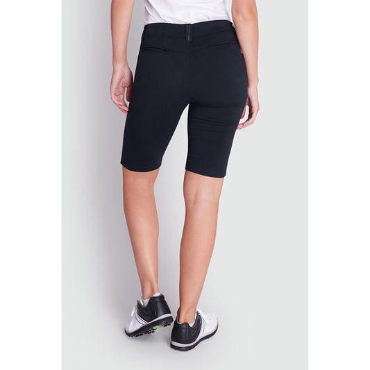 Green Lamb Ladies Stretch Pull-On Shorts in Black