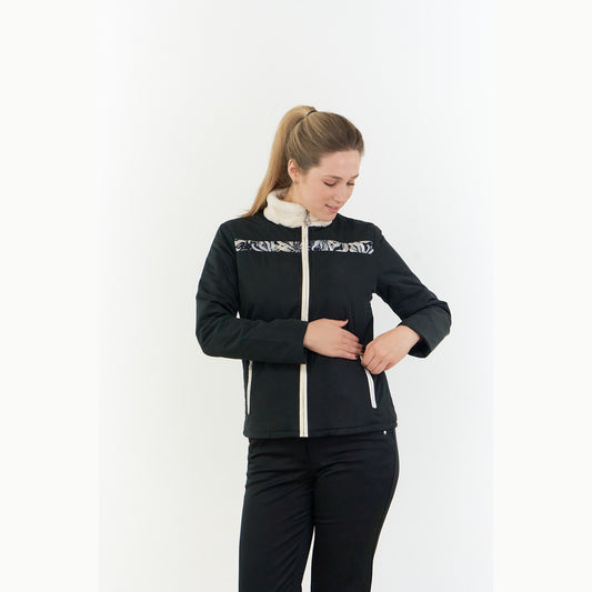 Pure Ladies Padded Golf Jacket With Faux Fur Collar