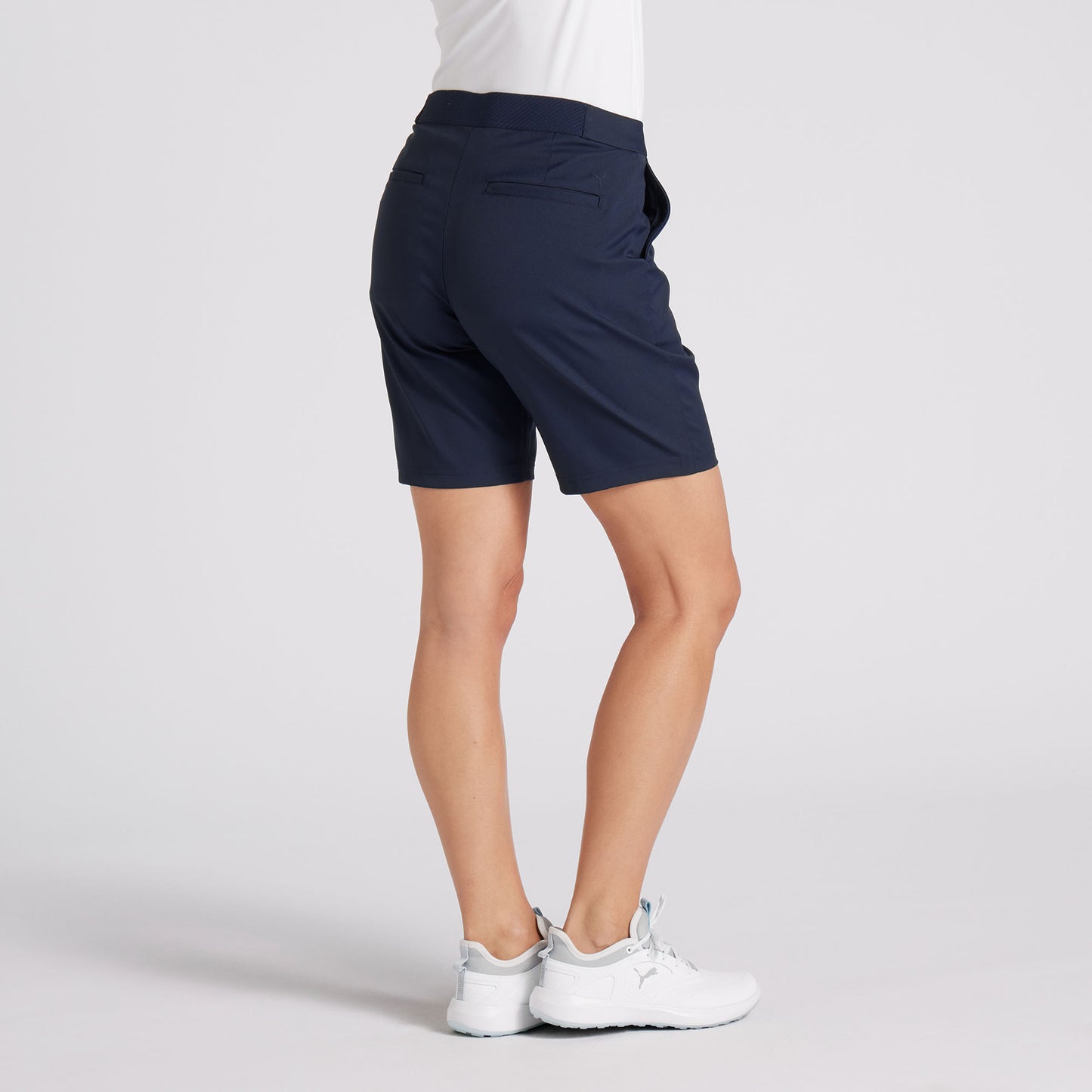 Puma Ladies Deep Navy Slim Fit Shorts with Pintuck Seam
