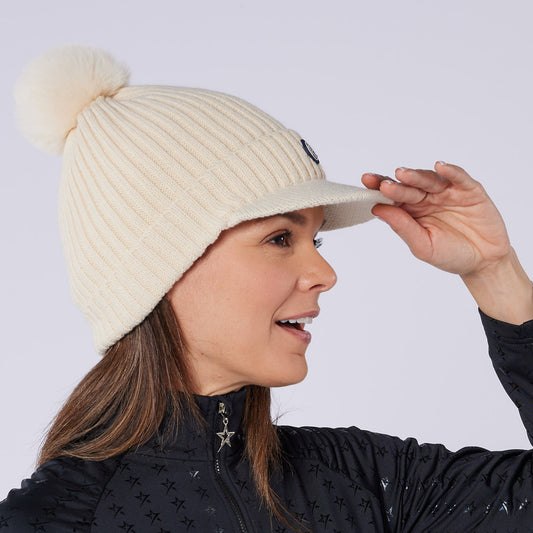 Swing Out Sister Fully Lined Bobble Hat with Peak