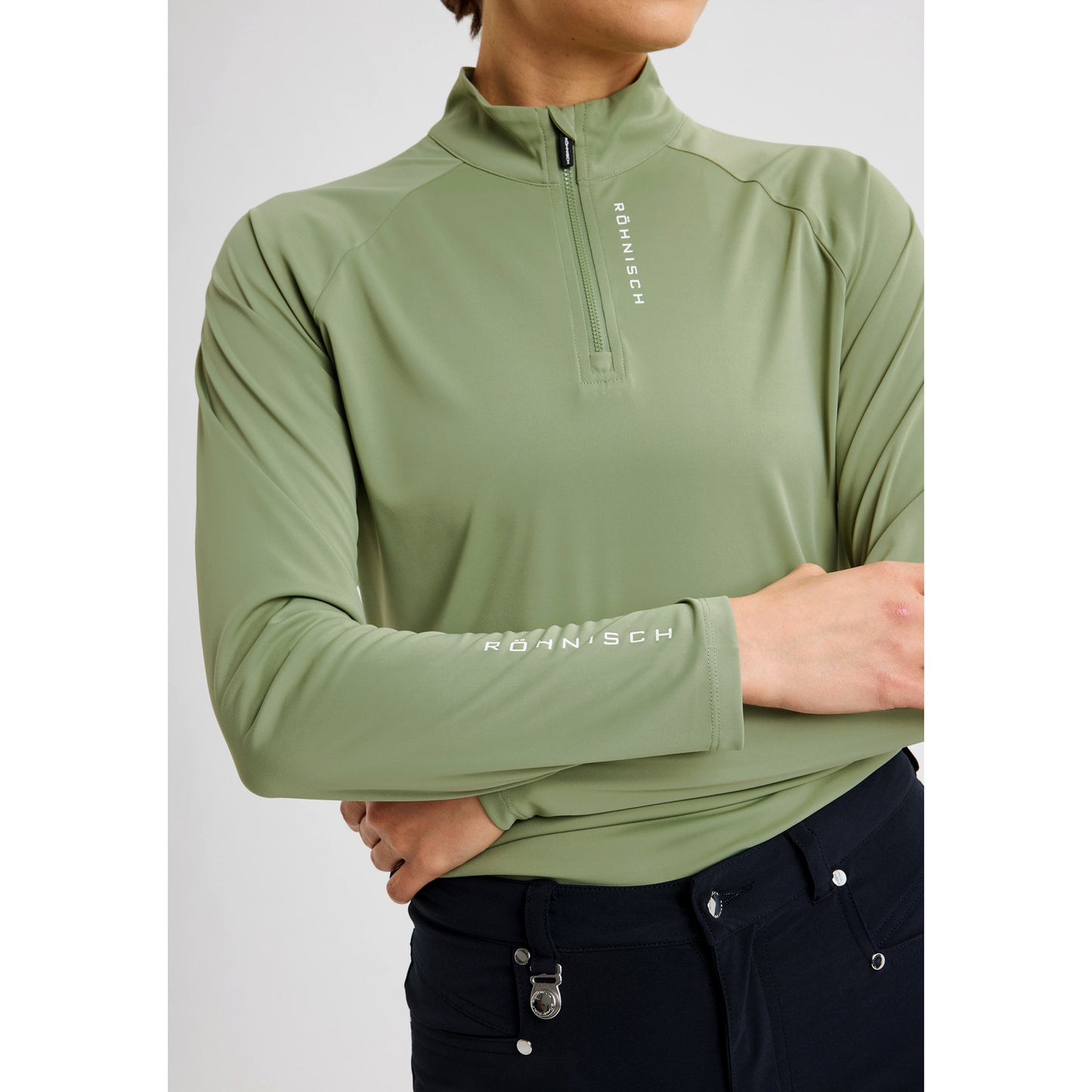 Rohnisch Ladies Lightweight Zip-Neck Top