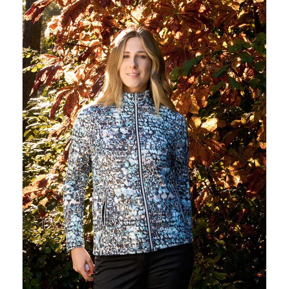 Pure Golf Ladies Brushed Back Jacket in Abstract Print