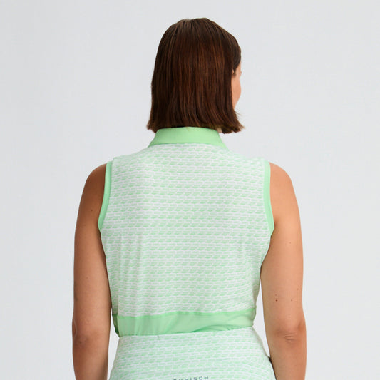 Rohnisch Ladies Sleeveless Polo with Monogram Print - Last One Small Only Left