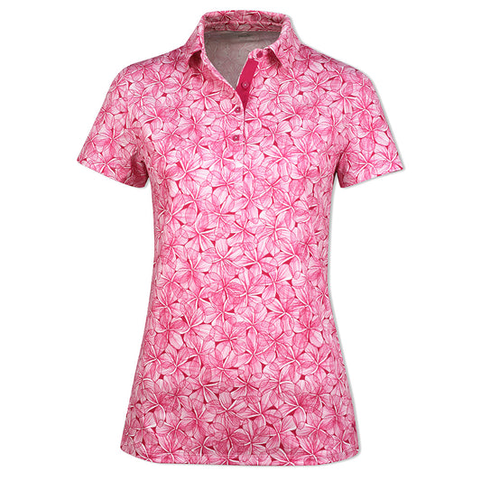 Puma Golf Ladies Mattr Short Sleeve Polo Shirt in White Glow/Pinktastic