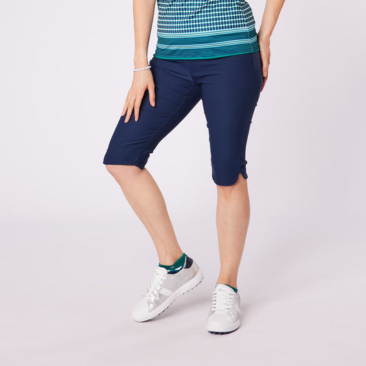 Swing Out Sister Ladies Pull-On Stretch City Shorts in Dark Navy