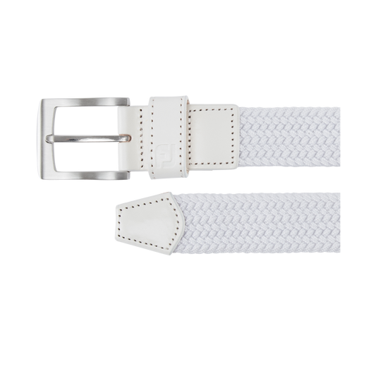 FootJoy Ladies Elasticated Braided Stretch Belt in White