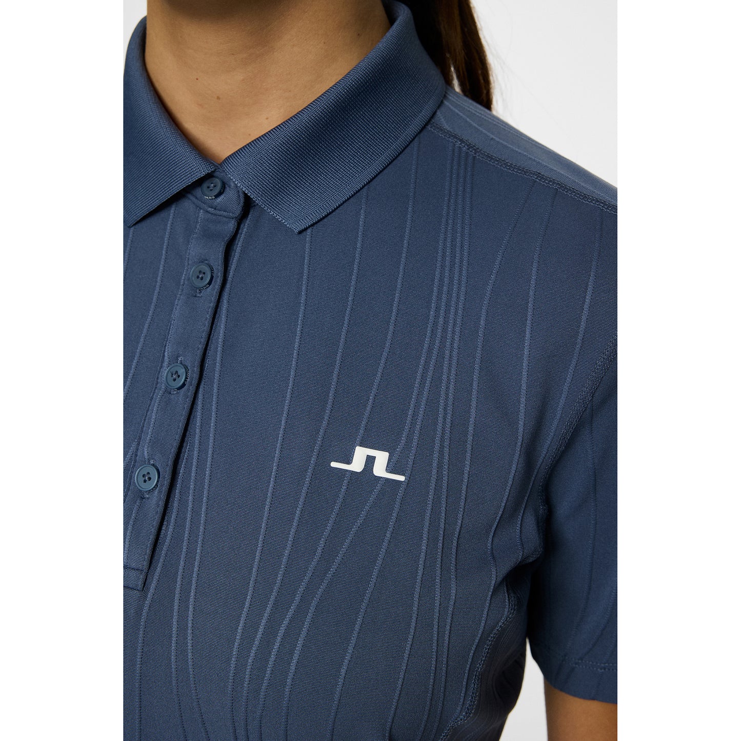 J.Lindeberg Ladies Polo with Subtle Wave Print