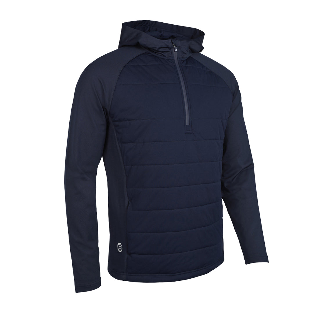 Sunderland Mens Thermal Hooded Hybrid Jacket with Water Repellent Finish in Navy