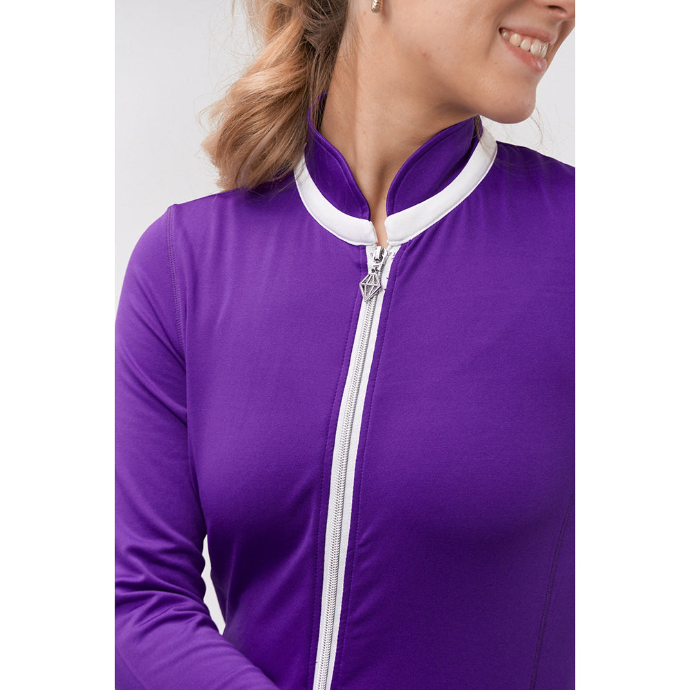Pure Golf Ladies Full-Zip Mid-Layer Stretch Jacket in Purple