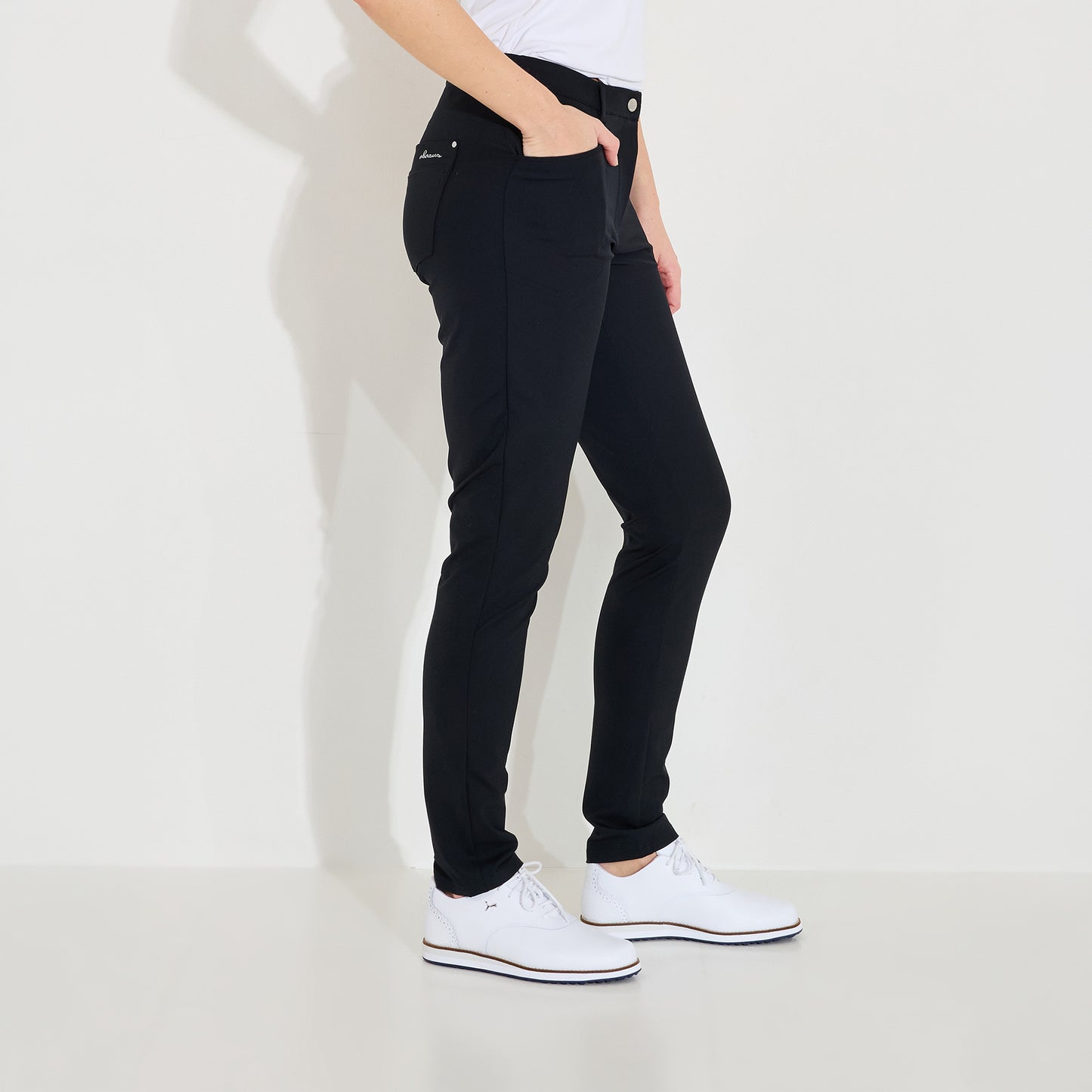 Abacus Ladies Elite Mid Waist Trousers in Black