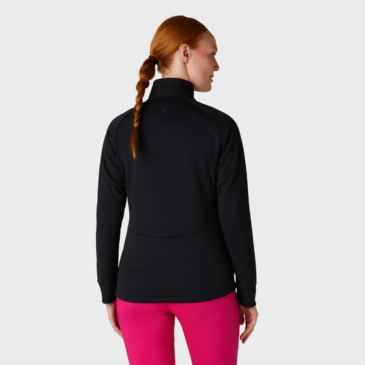 Callaway Ladies Full-Zip Lightweight Fleece Golf Jacket in Caviar