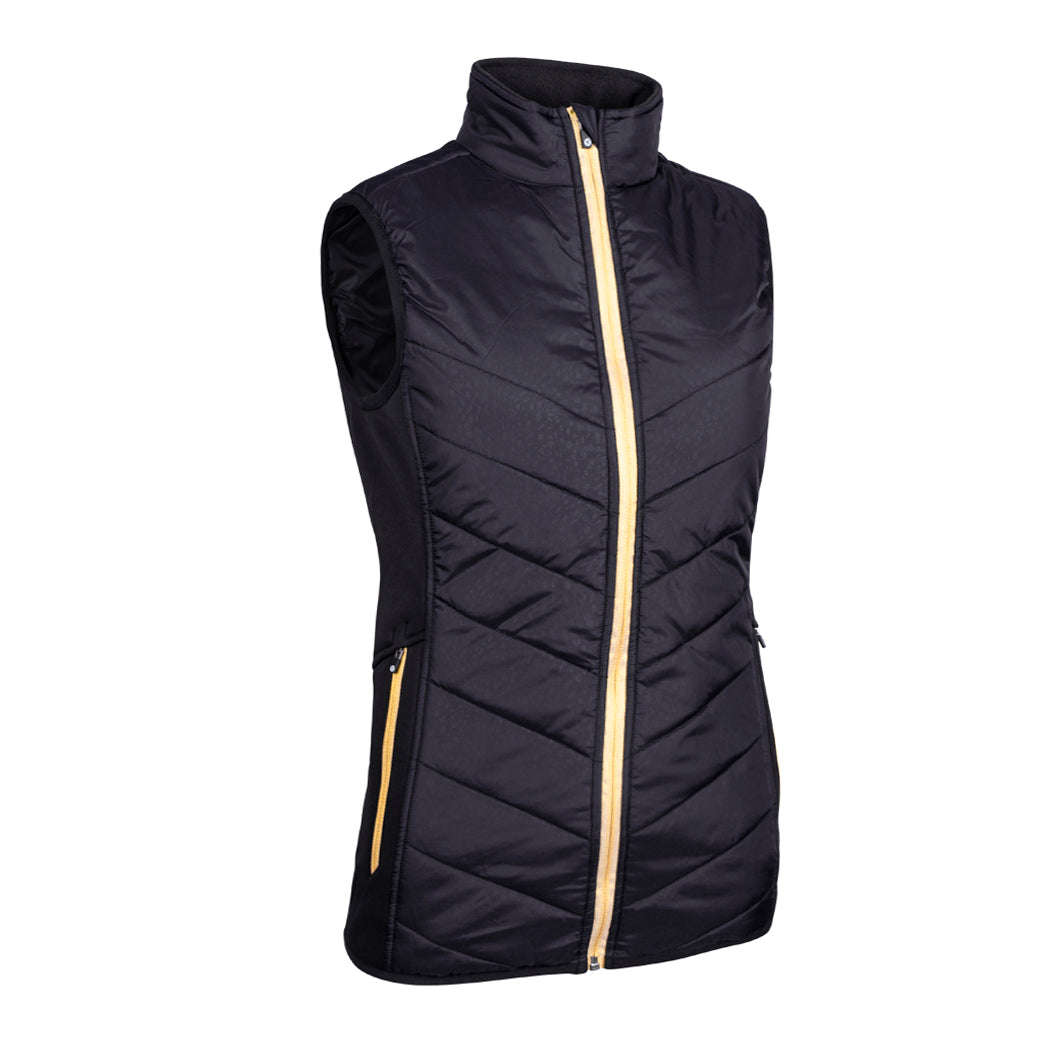 Sunderland Ladies Quilted Gilet in Black Cheetah & Gold - Last One Small Only Left