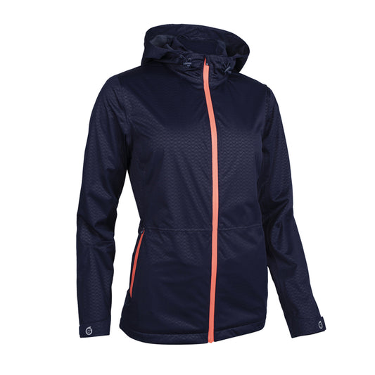 Sunderland Ladies Insulating Waterproof Jacket with Hood in Navy Shell Print