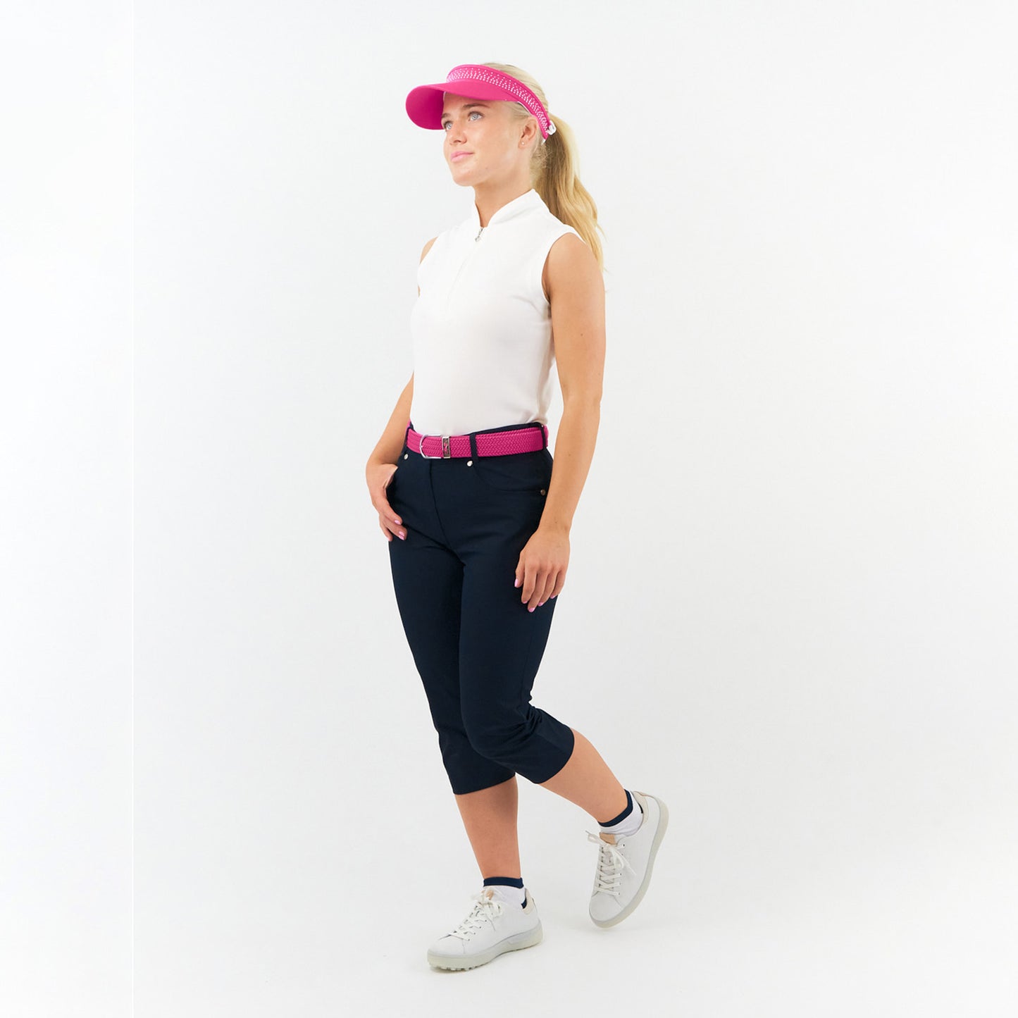 Surprizeshop Ladies Elasticated Braided Stretch Golf Belt in Pink