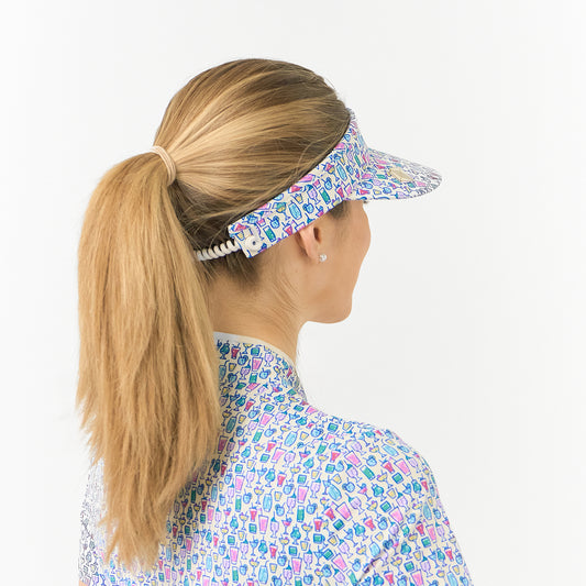 Pure Cable Adjusted Golf Visor in Cocktail Print