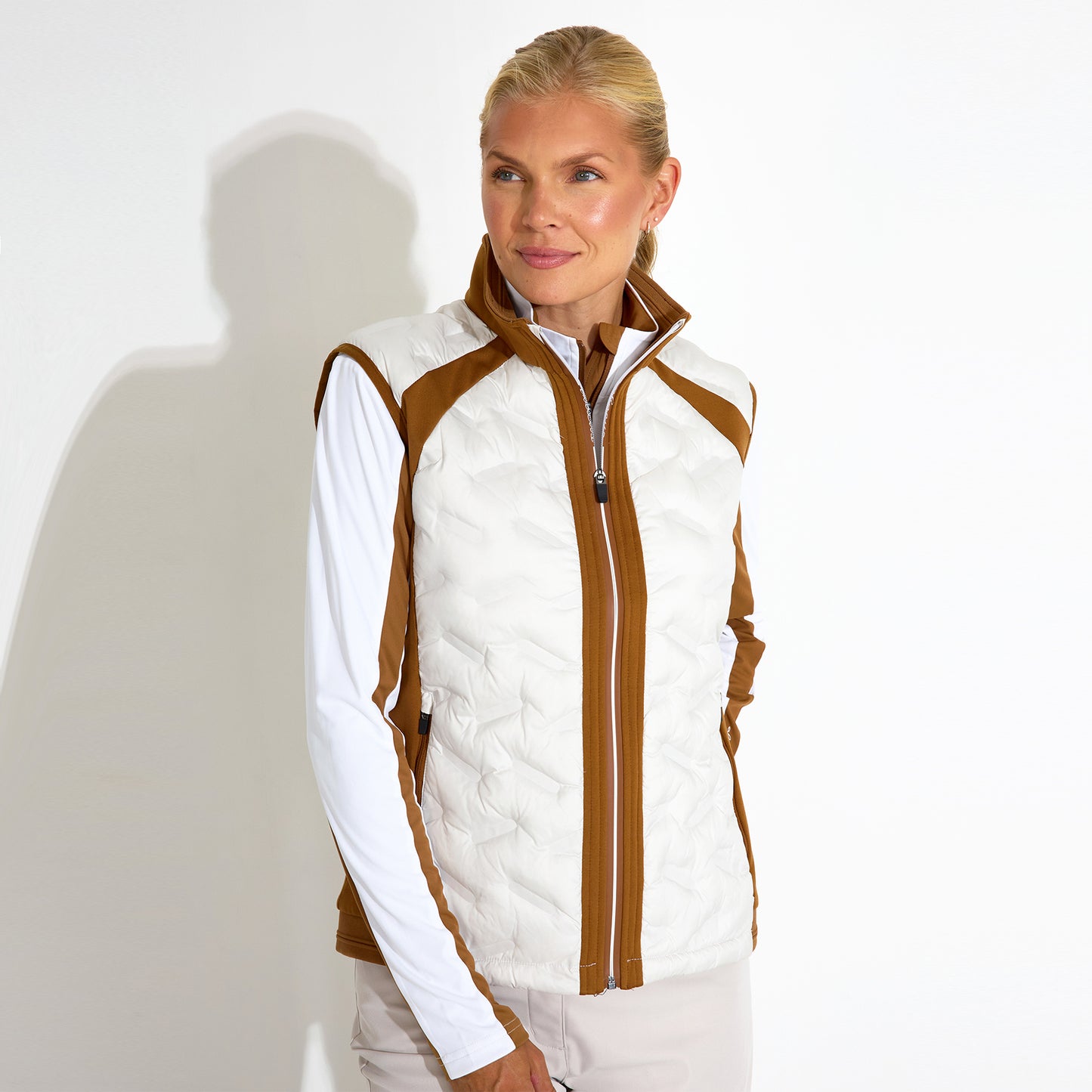 Abacus Ladies Quilted Gilet with Stretch Side Panels