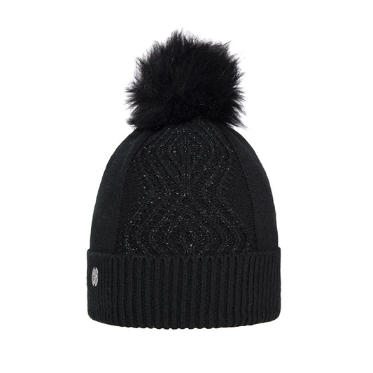 Glenmuir Ladies Black Thermal Lined Bobble Hat - Where Winter Warmth Meets Timeless Style