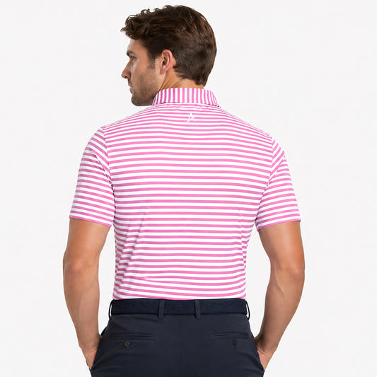 Swing Out Sister Men's Striped Short Sleeve Polo - Lightweight Stretch for Cool Confidence On and Off the Course