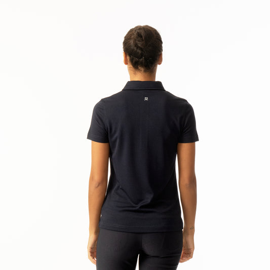 Daily Sports Honeycomb Structured Short Sleeve Polo Shirt in Navy