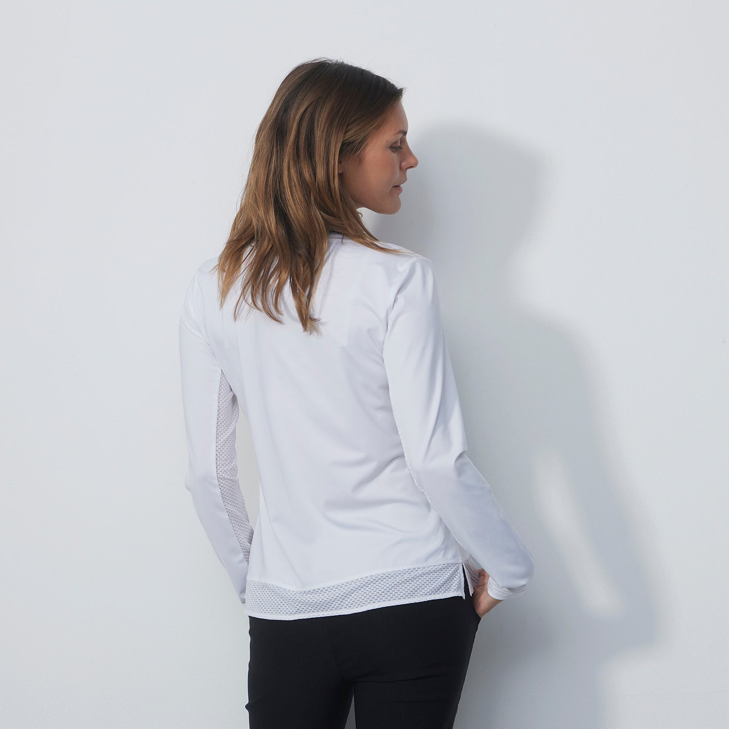 Daily Sports Ladies Long Sleeve Golf Polo Shirt in White