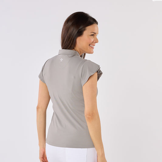 Swing Out Sister Ladies Fluted Sleeve Polo for Elegant Flair On & Off The Course