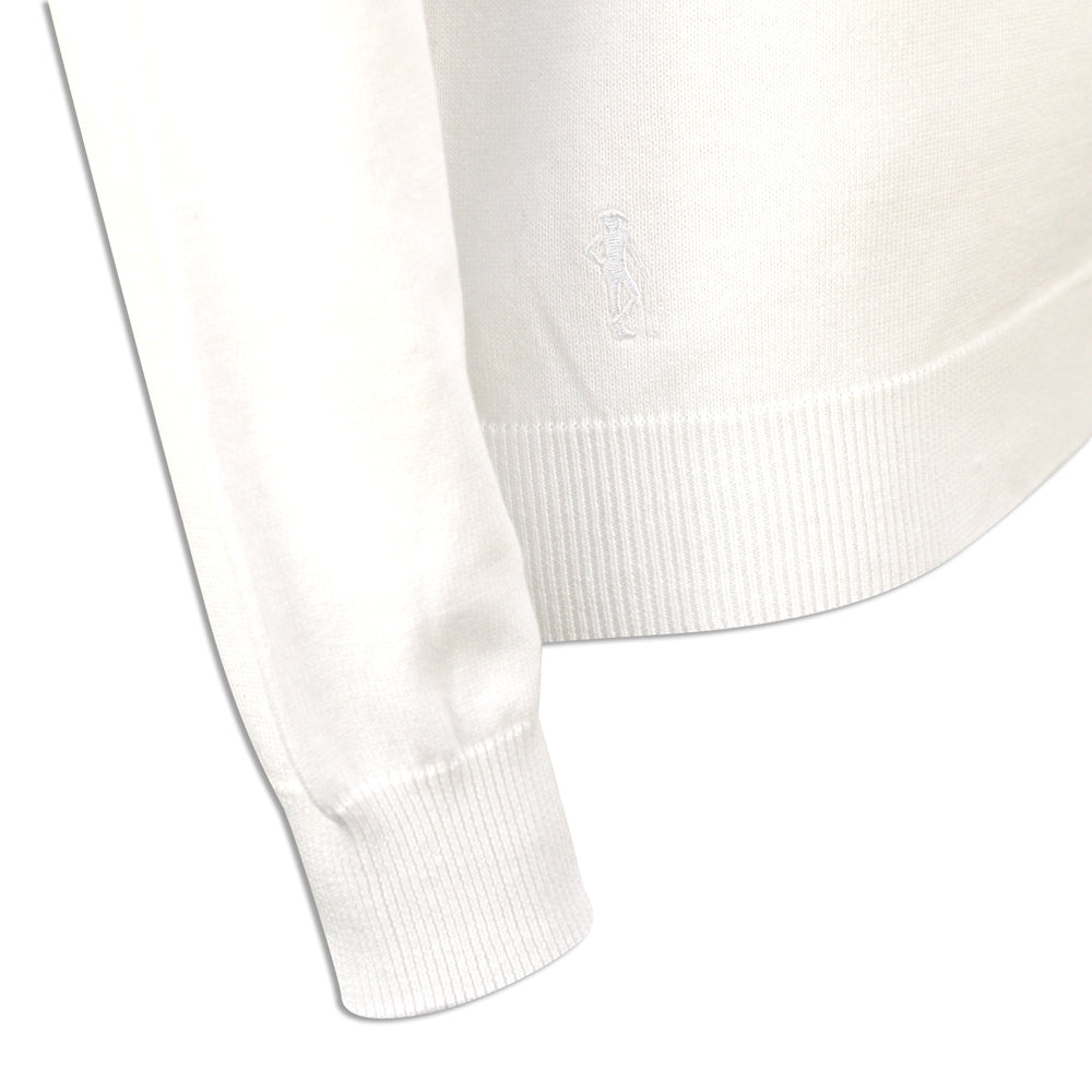 Glenmuir Ladies 100% Cotton V-Neck Sweater in White