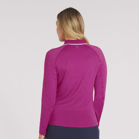 Puma Golf Ladies Long Sleeve Zip-Neck Top in Magenta - Last One XXL Only Left