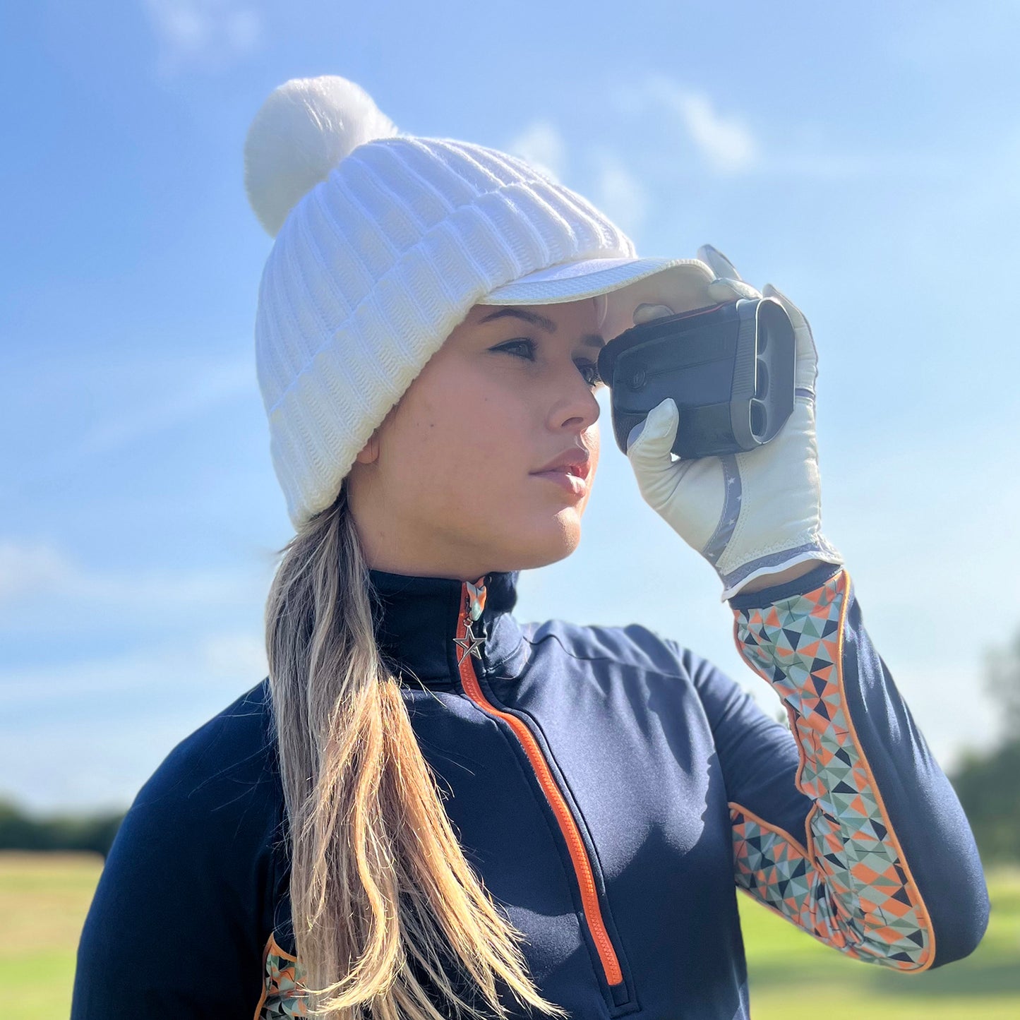 Swing Out Sister Fleece Lined Bobble Hat in Winter White