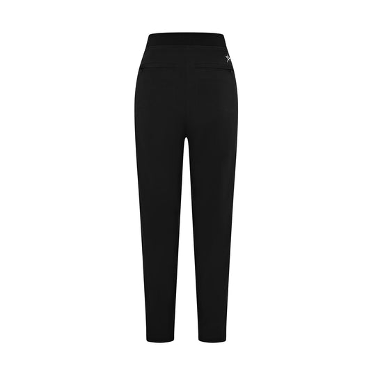 Swing Out Sister Ladies Lightweight Pull-On Trousers with Ribbed Side Stripe in Black