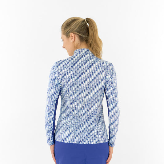 Pure Ladies Long Sleeve Golf Top with Mesh Panels for Breathable Comfort & Sleek Style
