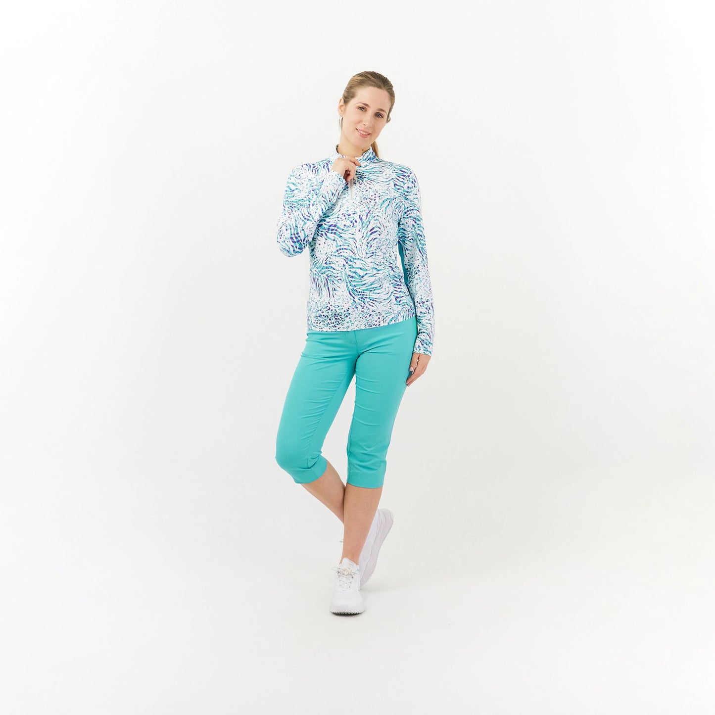 Pure Ladies Lightweight Mid-Layer with Aqua Contrast Panels