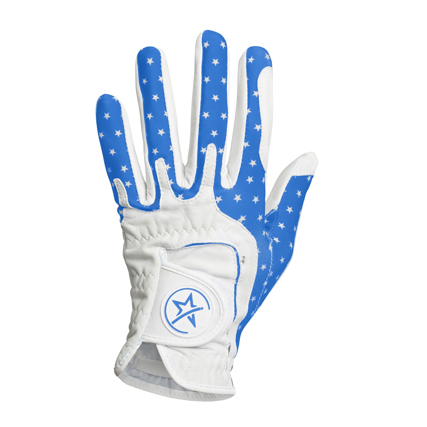Swing Out Sister Stretch Glove in White & Cobalt