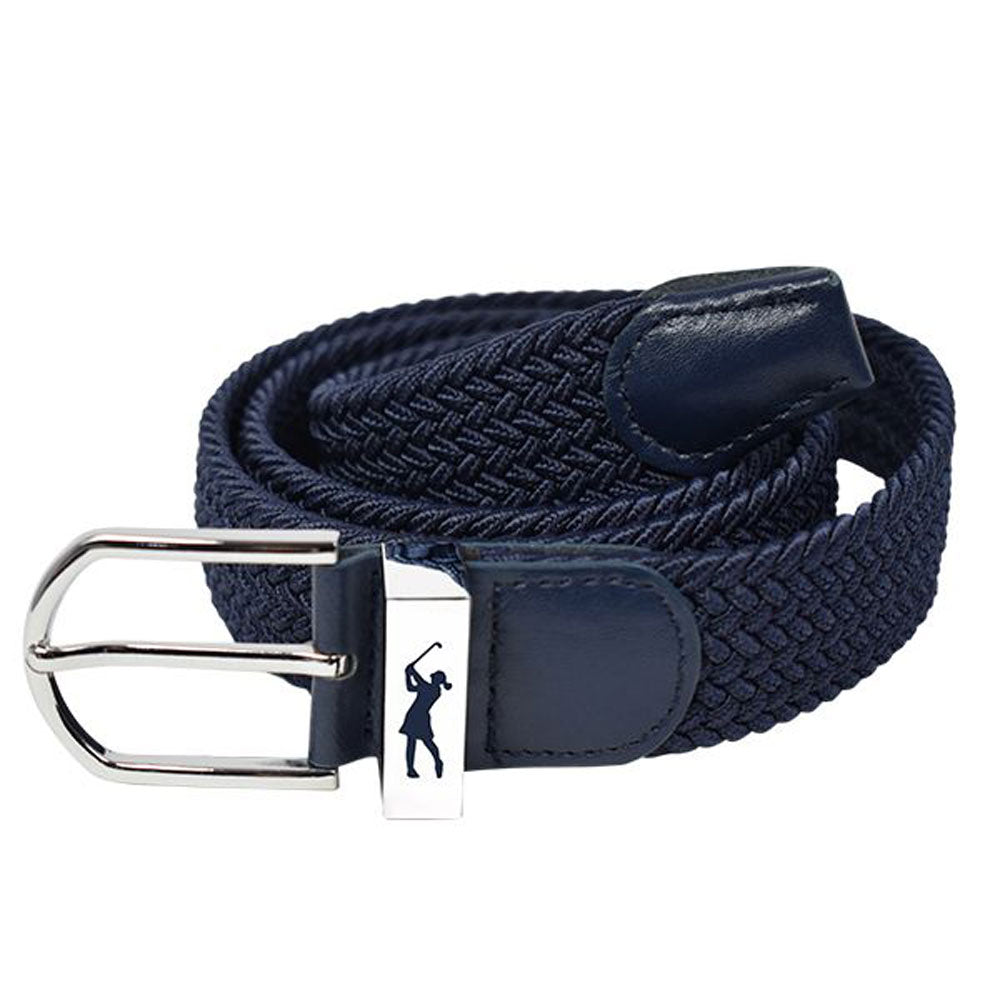 Surprizeshop Ladies Elasticated Braided Stretch Golf Belt in Navy