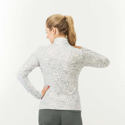 Pure Ladies Zip-Neck Brushed Back Long Sleeve Top