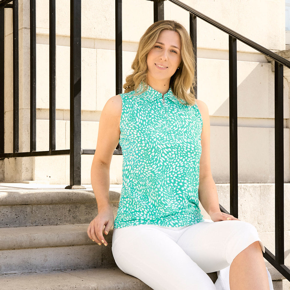 Pure Golf Ladies Sleeveless Polo – Striking Style Meets Breathable Comfort