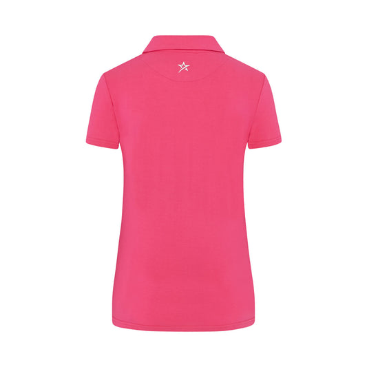 Swing Out Sister Ladies Ultra-Soft Stretch Short Sleeve Polo in Lush Pink