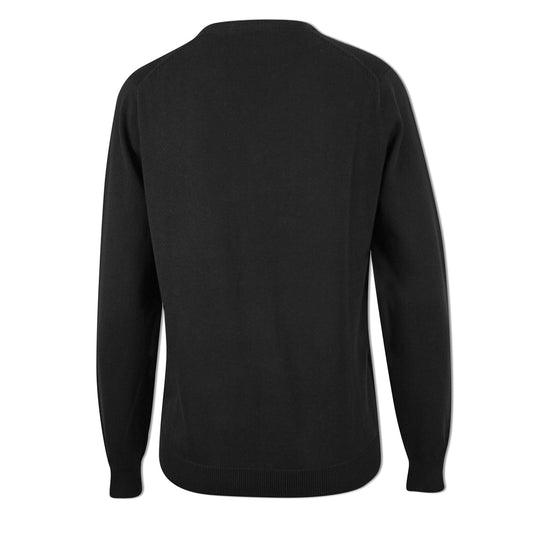 Glenmuir Ladies 100% Cotton V-Neck Sweater in Black
