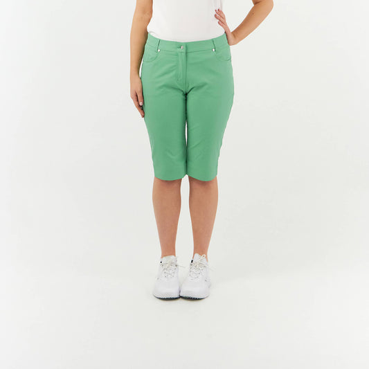 Pure Ladies Lightweight Sage Green Bermuda Shorts with Comfort Stretch
